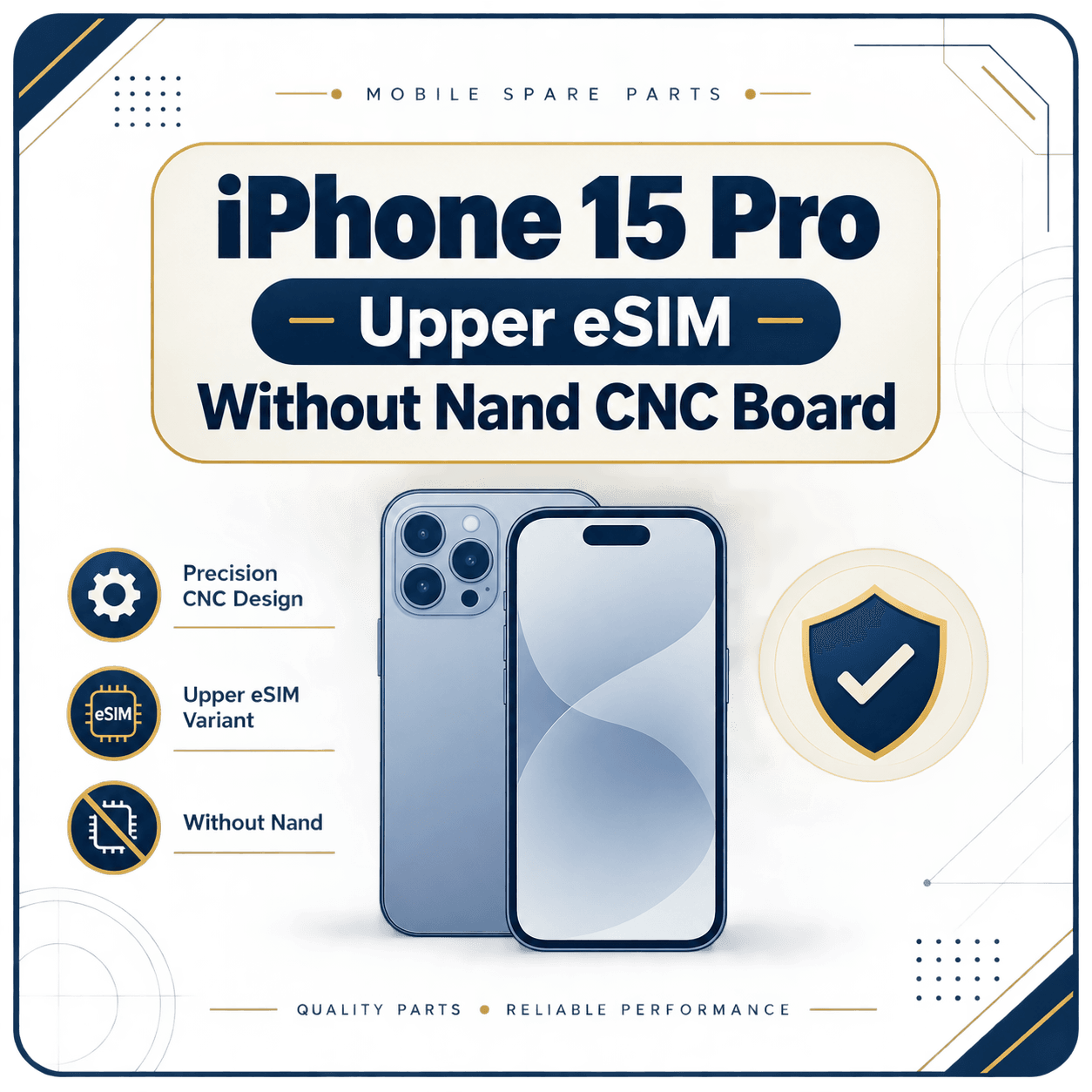 iPhone 15 Pro Upper eSIM Without Nand CNC Board